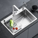 Kitchen stainless steel sink large single tank thickened dish basin kitchen household sink sink under counter basin above counter basin