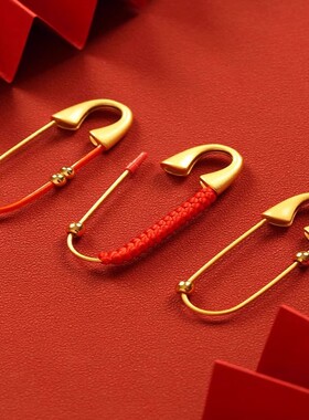 婴儿护身别针金色福孕妇新生儿平安民族风兔龙宝宝安全饰品挂