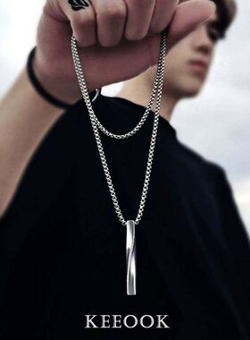 港风简约气质螺旋长条项链