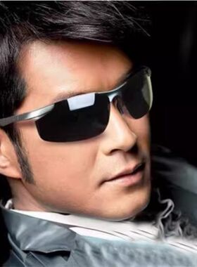 铝镁镜框太阳镜男士偏光墨镜潮人开车驾驶运动镜司机日夜两用眼镜