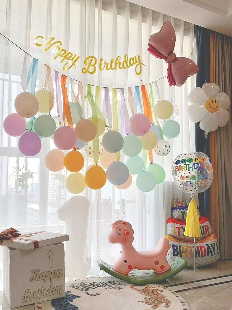 ins生日布置气球套装宝宝周岁装饰派对背景墙高级感氛围拍照道具,淘宝优惠券,粉丝福利购,淘宝优惠卷