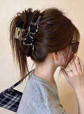 韩系波点眼镜抓夹女2026新款鲨鱼夹高级感大号盘发夹子设计感头饰