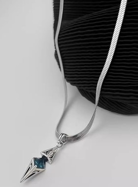 星芒海蓝锁骨链男小众设计感轻奢帅气清冷简约高级百搭吊坠潮