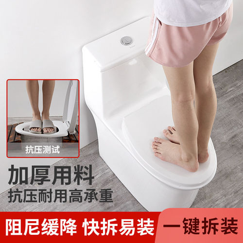 马桶盖家用通用款坐便盖子厕所盖板老式坐便器马桶圈加厚配件按钮 - 图1