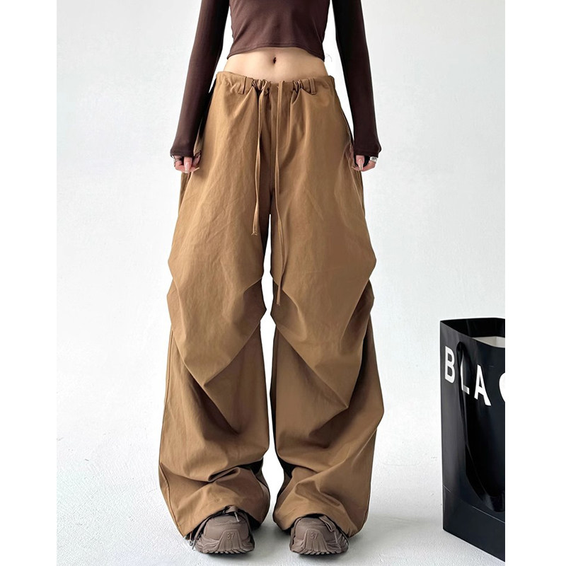 美式大码工装裤女春秋高腰宽松直筒垂感慵懒春秋休闲阔腿运动卫裤,淘宝优惠券,粉丝福利购,淘宝优惠卷