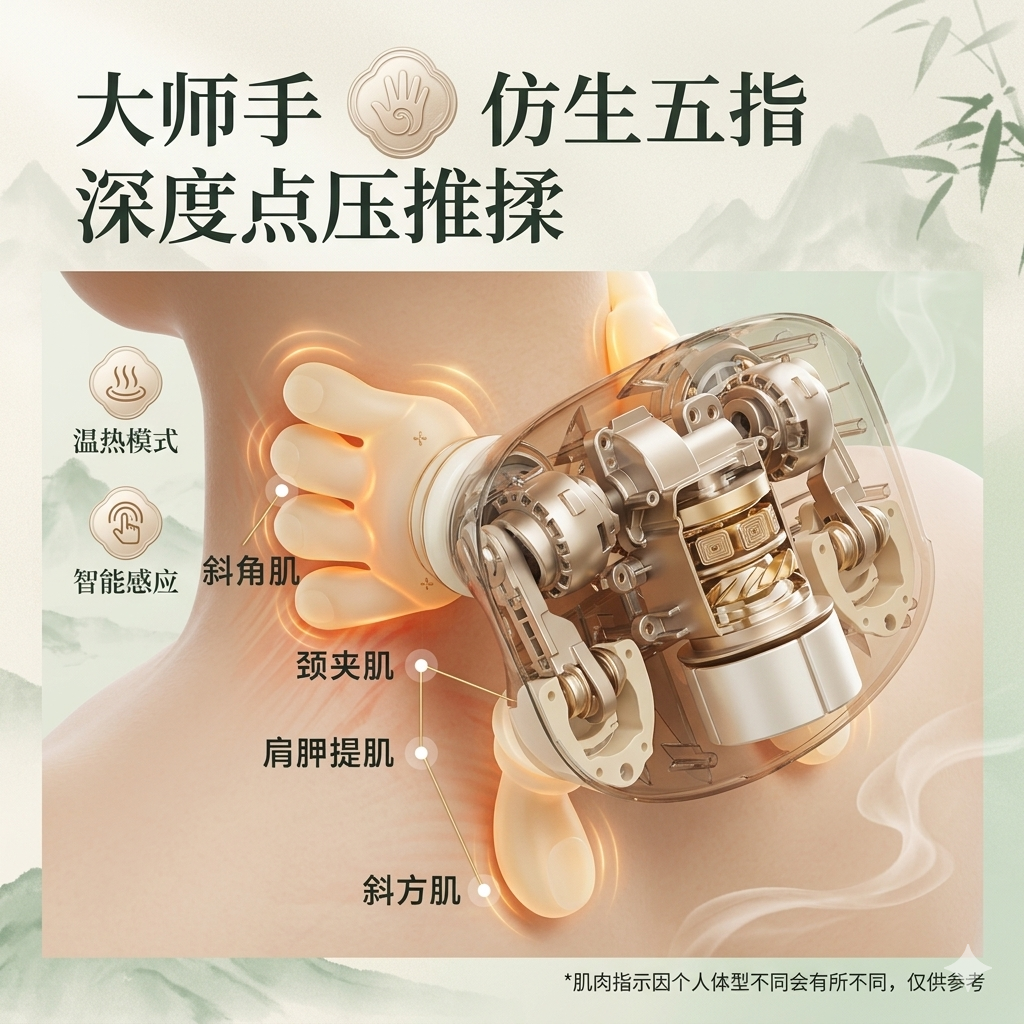 颈椎按摩器肩颈按摩仪ounuosi仿人手斜方肌脖子颈部按摩仪