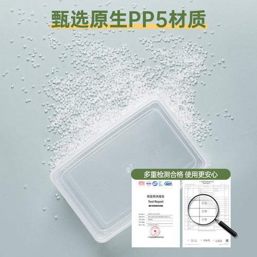 保鲜盒商用食品级透明塑料盒子长方形冰箱专用密封厨房收纳盒冷冻 - 图1
