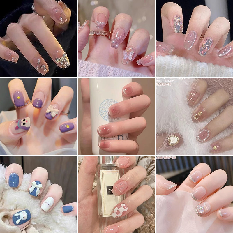 穿戴甲2024新年款高级感手工美甲贴纸猫眼小众显白短款假指甲贴片