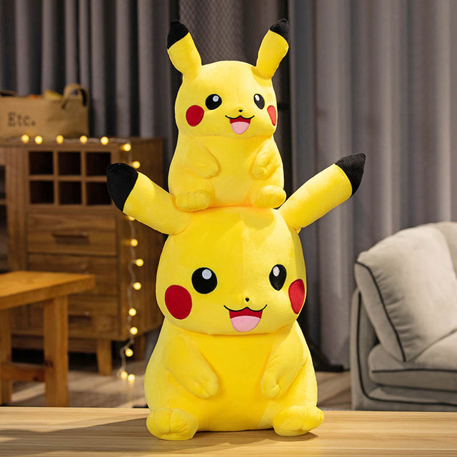 ແທ້ຈິງແລ້ວ Pikachu doll plush toy ໃຫຍ່ doll Pikachu pillow doll ຂອງຂວັນວັນເກີດຂອງເດັກນ້ອຍກາຕູນແມ່ຍິງ