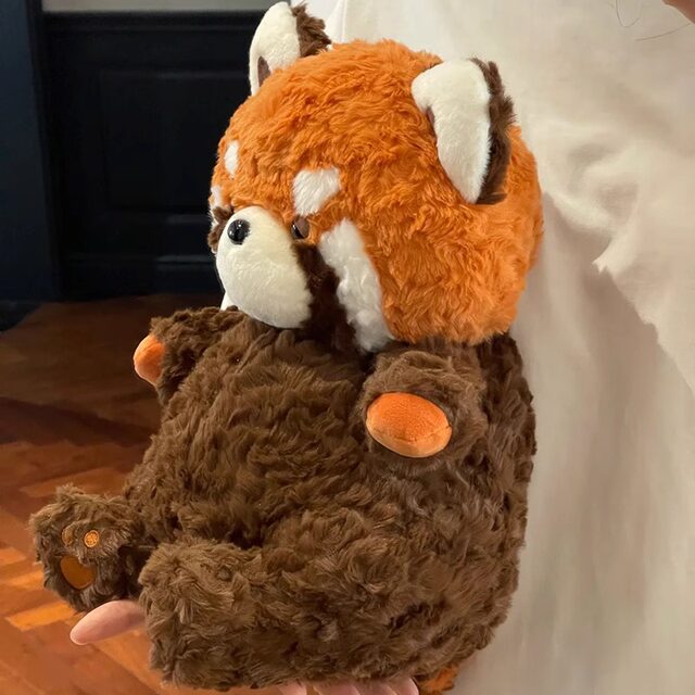 ງາມ panda ສີແດງ plush toy raccoon doll ນອນ doll ຂອງຂວັນວັນເກີດສໍາລັບເດັກຍິງ, ຫມູ່ເພື່ອນທີ່ດີທີ່ສຸດແລະເດັກນ້ອຍ