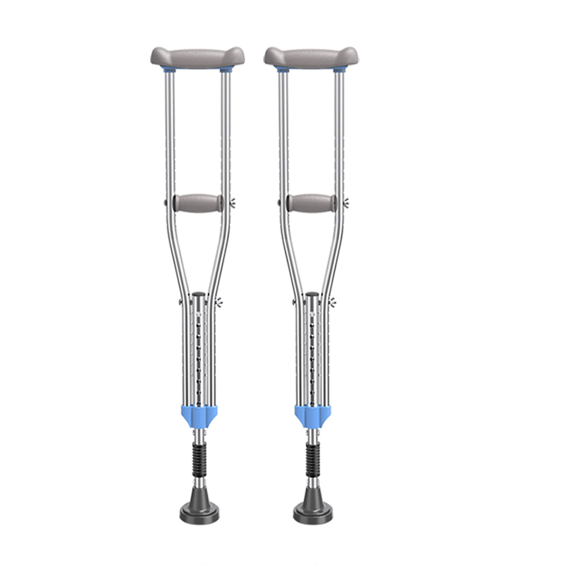 医用拐杖不锈钢腋下双拐骨折年轻人残疾老人可调节伸缩加厚腋下拐 - 图3
