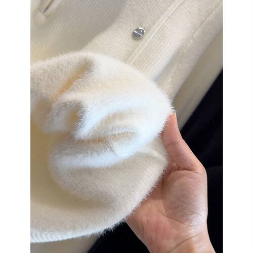 立领半拉链大码内搭针织毛衣女加绒加厚春季秋冬半高领正肩打底衫 - 图3