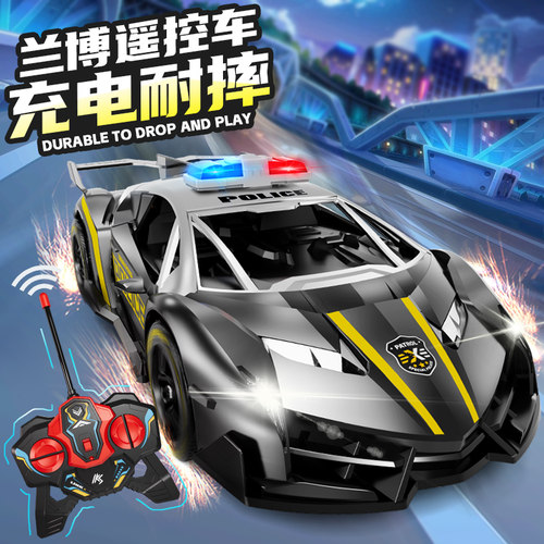 遥控车玩具rc电动漂移赛车警车越野小汽车儿童3一6岁男孩跑车高速 - 图2