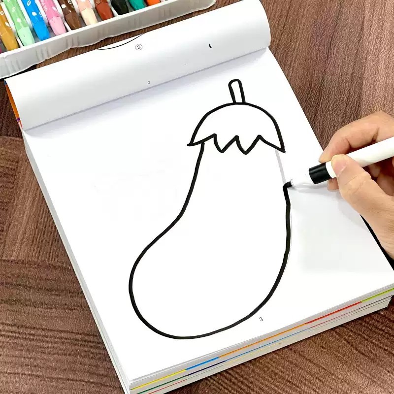 儿童分步学画宝宝涂色画本2-3-6岁幼儿园专用控笔线描临摹绘画本5 - 图1