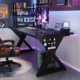 Titan A3 gaming table carbon fiber pattern desktop computer table hole board solid wood home desk desk desk