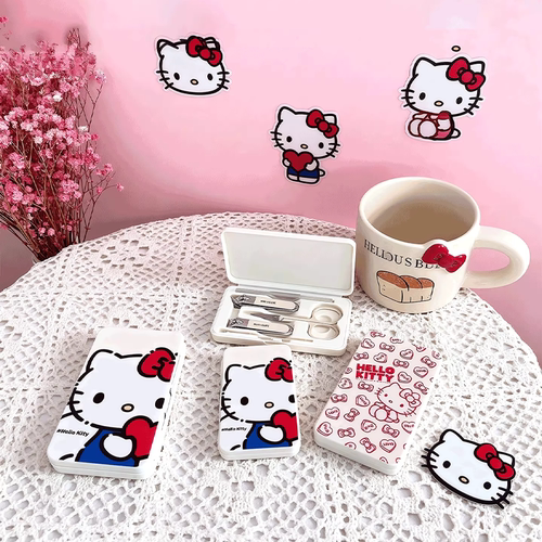 可爱KT猫指甲刀指甲剪套装学生卡通便携斜口指甲钳美甲工具全套盒 - 图0