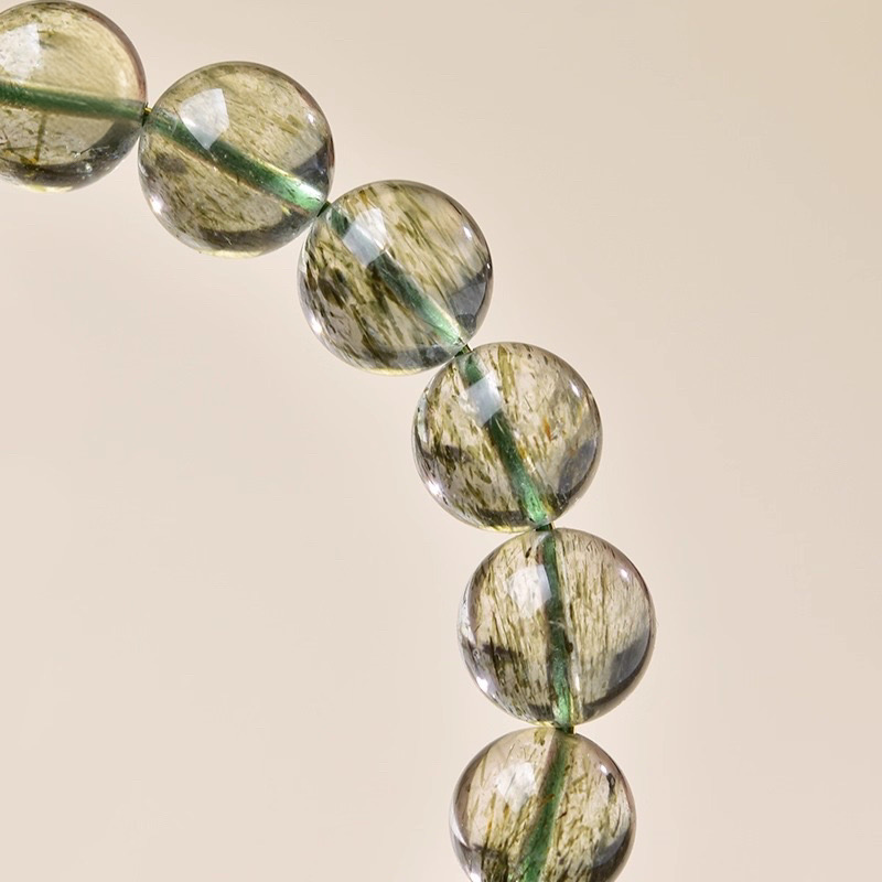 天然绿发晶手串女款水晶绿色正品手链男招财旺运小众饰品送礼好物 - 图2