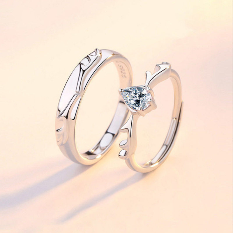 一鹿有你情侣纪念情人节礼物银戒指 天天特卖工厂店戒指/指环