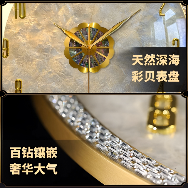 Light luxury wall clock 2025 new living room decoration creative clock modern simple atmosphere advanced wall clock silent