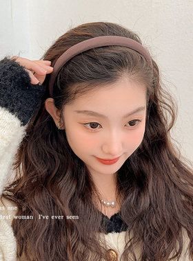 简约美拉德细发箍女秋冬高颅顶压发头箍2026新款洗脸防滑发捆头饰