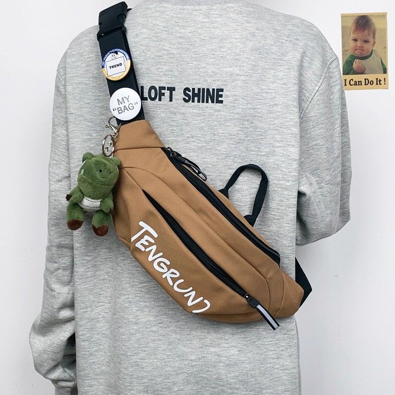 ins潮牌胸包男士日系休闲斜挎小包简约工装单肩包女运动手机腰包,淘宝优惠券,粉丝福利购,淘宝优惠卷