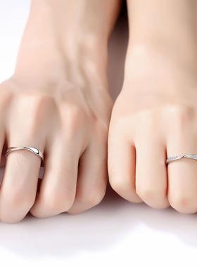 莫比乌斯环925情侣戒指一对男女纯银对戒情侣款形影不离小众设计