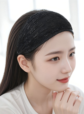 蕾丝宽边发箍女遮白发神器夏季