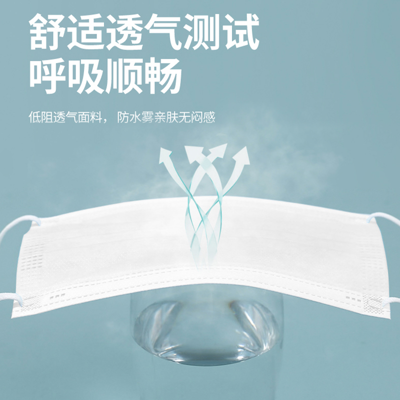 天天特卖工厂店100只白色医用口罩一次性医疗口罩三层正品正规独立包装医生用女2