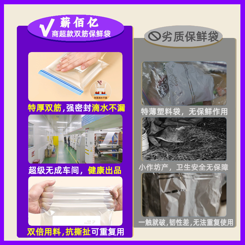 密封袋保鲜自封袋专用食品级包装袋家用加厚收纳分装真空冷冻冰箱,淘宝优惠券,粉丝福利购,淘宝优惠卷