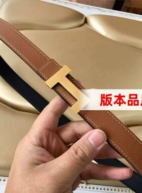 香港H扣爱马女士真皮双面腰带