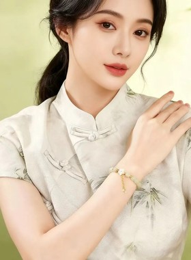 和田玉手串女款轻奢靓小众设计玉珠手串2026年新款送朋友节日礼物