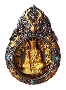 藏式生肖本命佛吊坠项链本命年黄财神地藏王菩萨转运纯铜普贤菩萨