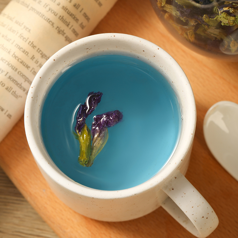 蝶豆花干花可食用奶茶店专用泡茶蓝蝴蝶花茶商用可调色花粉湿茶-图0