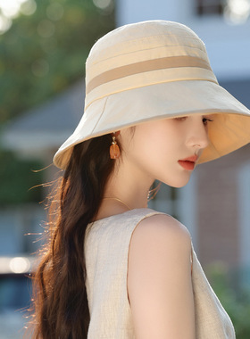 台州温岭春夏帽子女款百搭高级感渔夫帽夏天大头围防晒遮阳太阳帽