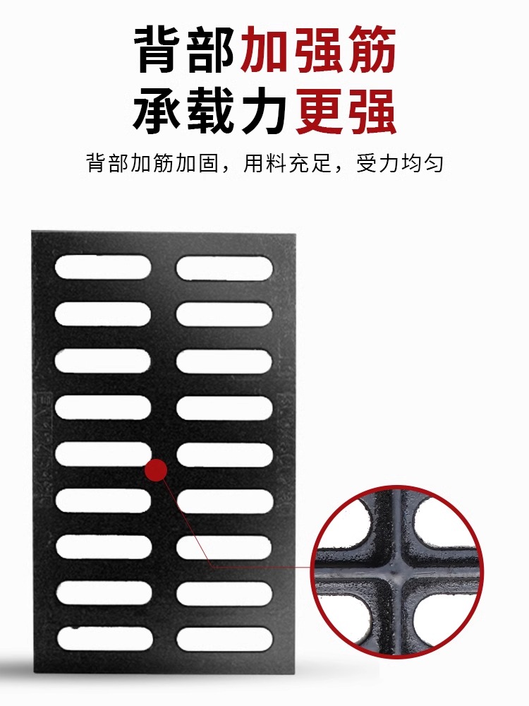 球墨铸铁下水道盖板方形地沟阴井盖雨水篦子水沟盖排水沟盖板蓖子