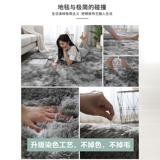 地毯卧室毛毯毛绒地垫床边毯ins客厅茶几毯房间坐垫飘窗阳台地板