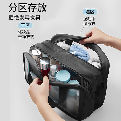 旅行洗漱包男士便携式干湿分离大容量防水收纳包出差旅游化妆包女-图2