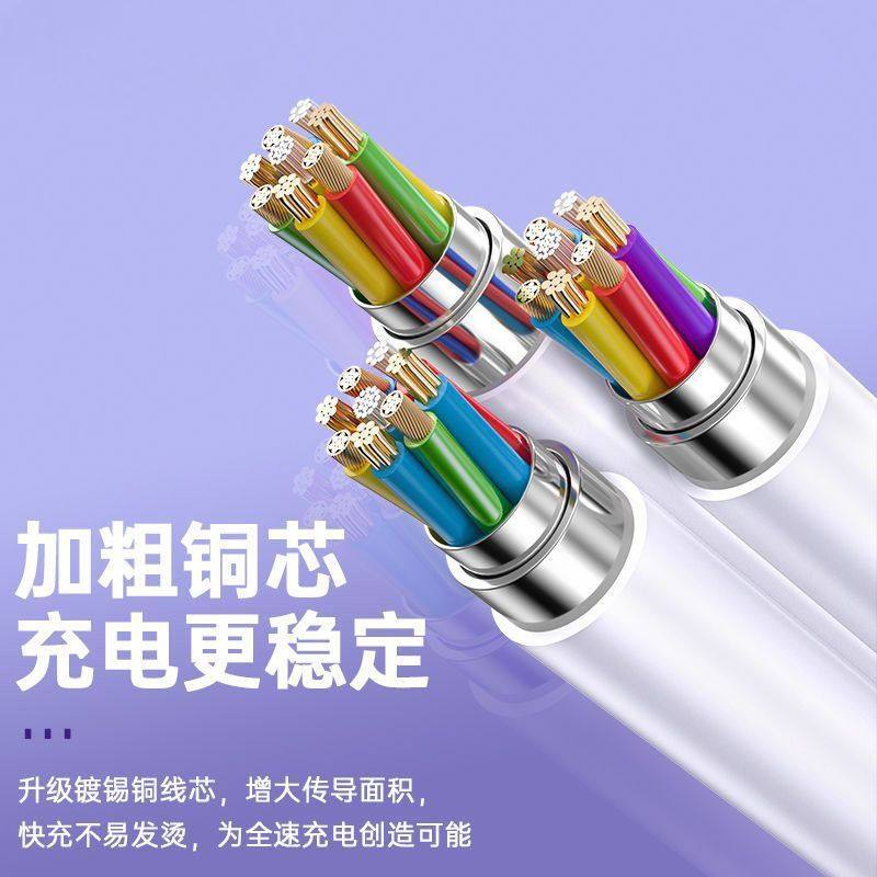 【官方正品】120W超级快充多口充电器三合一数据线一拖三多头功能车载套装适用苹果安卓手机通用USB插头