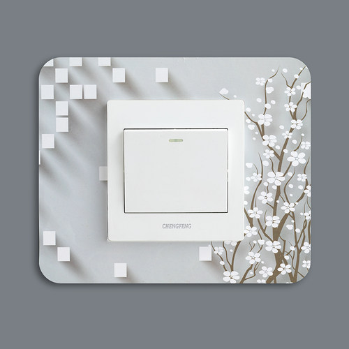 六个装开关保护套开关贴墙贴家用客厅墙壁插座灯开关装饰简约防尘 - 图3