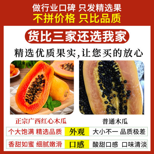 红心木瓜新鲜下奶当季水果青皮木瓜树上熟冰糖心特产9斤整箱生鲜 - 图1