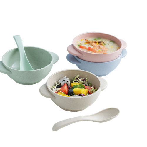 宝宝辅食碗婴儿防摔防烫碗幼儿园吃饭碗儿童餐具可爱家用碗勺套装 - 图3