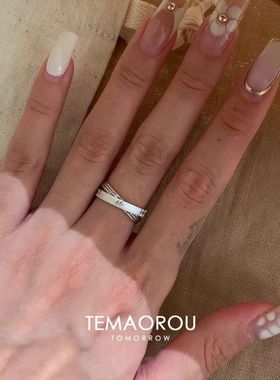 超闪!水星记小双环戒指女食指戒vintager中古小众设计高级感指环