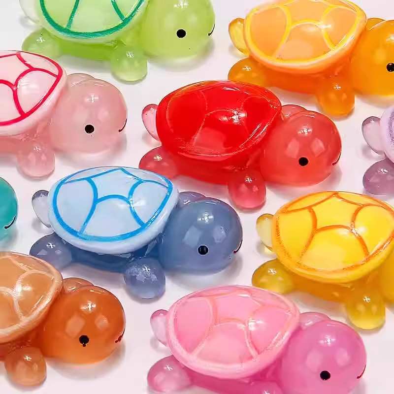 夜光小乌龟玩具摆件卡通模型彩色盲袋盒仿真公仔小动物玩偶对对碰