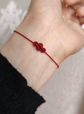 简约红绳脚链细款大乘金刚结手绳脚绳男女款情侣闺蜜