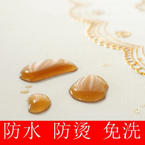 桌布防水防油免洗防烫餐桌布长方形轻奢高级感塑料台布垫茶几桌布 - 图3