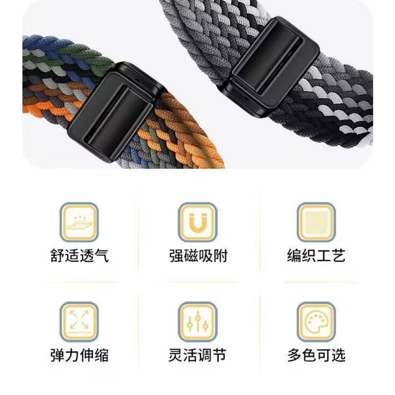 适用华为GT6手表带GT5磁吸GT2编织GT4尼龙Watch3Pro表带Runner运动Buds荣耀5ultra防水GS4透气magic2亲选腕带 - 图3