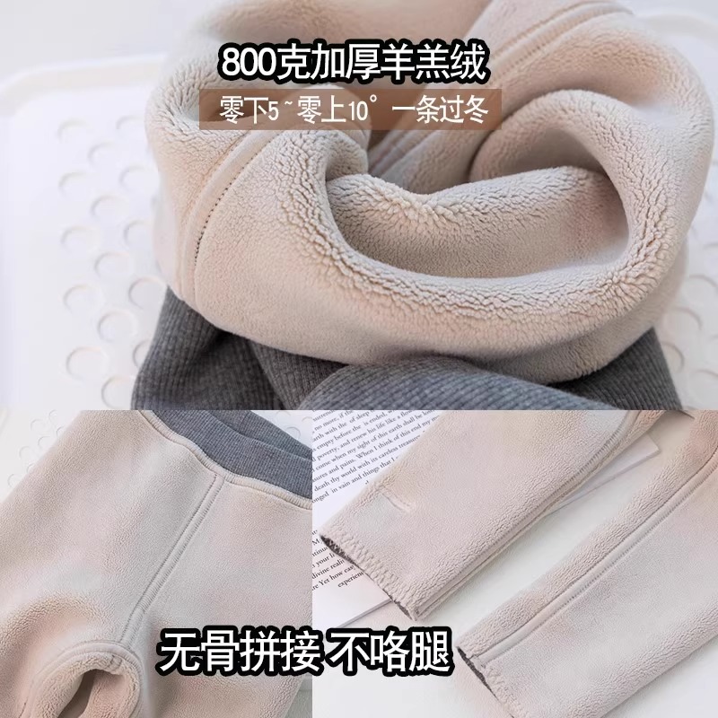 冬款加绒加厚保暖裤女童打底裤女宝宝儿童德绒裤子潮薄绒黑色双11 - 图3