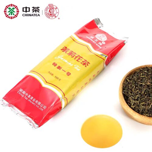 中茶猴王牌茉莉花茶特制横县茉莉花茶100g浓香1号绿茶红 茶桂花香 - 图0