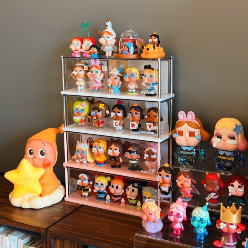 盲盒展示架收纳透明防尘亚克力手办展示柜小野公仔展示盒 - 图1