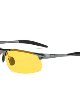 8177钓鱼眼镜偏光变色铝镁太阳镜源头厂家日夜两用镜驾驶骑行墨镜